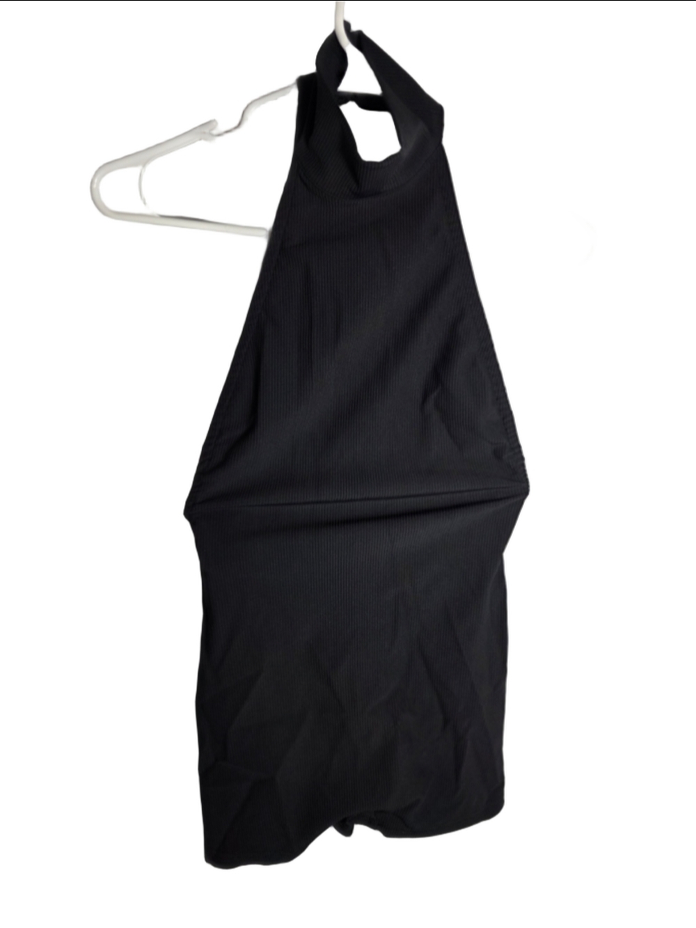 Women's Edikted Ribbed Halter Tank Top Black Size S trendy preppy chic bodycon
